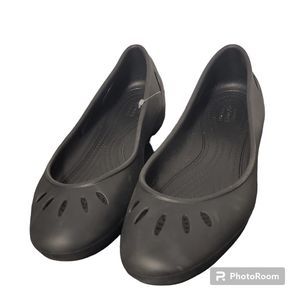 Crocs Kelli Black Slip On‎ Ballet Flats Comfort Shoes Women's Size 10 Black